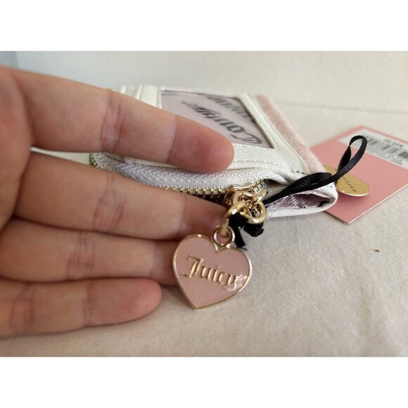 Juicy Couture Pink Diamond Angel Sweet Juicy L-Zip Card Case Embroidered NWT - Picture 8 of 9